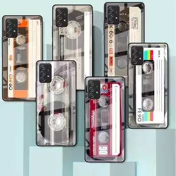 Стеклянный чехол для Samsung Galaxy A52 A71 A50 A51 A70 A21s A31 A72 A10 A12 A30 A22 5G, чехол для телефона, магнитная кассета с радиолентой Samsung A71 5G