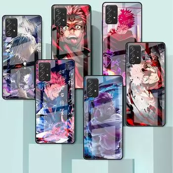 Стеклянный чехол для Samsung Galaxy A52 A71 A50 A51 A70 A21s A31 A72 A10 A12 A30 A22 5G чехол для телефона милый дзюдзюцу кайсен Samsung A71 5G