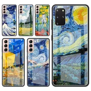 Стеклянный чехол для Samsung Galaxy S20 FE S21 Plus S10 Note 20 Ultra 10 Lite S9 S8 S10e 9 Роскошный чехол для телефона Картины Ван Гога Funda Samsung Note 9