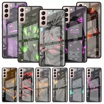 Стеклянный чехол для Samsung Galaxy S22 S20 FE S21 5G S10 S9 Plus Note 10 20 Lite закаленный чехол для телефона аниме «Убийца демонов» Samsung S22 Ultra 5G