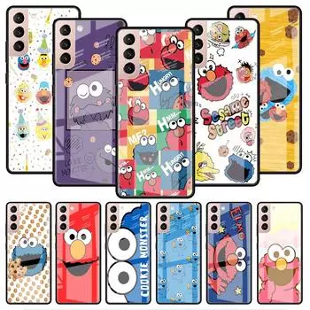 Стеклянный чехол для Samsung Galaxy S22 S20 FE S21 Plus, чехол для телефона S10 5G S9 Note 20 Ultra 10 Lite Shell Sesame Street Cute Samsung S20 5G