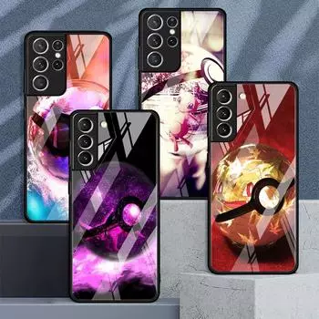 Стеклянный чехол для Samsung Galaxy S22 S20 FE S21 Plus, чехол для телефона S10 5G S9 Note 20 Ultra 10 Lite, забавный чехол с изображением покемонов аниме Samsung S21 5G
