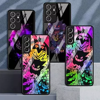 Стеклянный чехол для Samsung Galaxy S22 S20 FE S21 Plus, чехол для телефона S10 5G S9 Note 20 Ultra 10 Lite, чехол Pokemon Gengar Samsung S21 5G