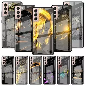 Стеклянный чехол для Samsung Galaxy S22 S20 FE S21 5G S10 S9 Plus Note 10 20 Lite закаленный чехол для телефона Япония Аниме Токио Мстители Samsung S22 Ultra 5G