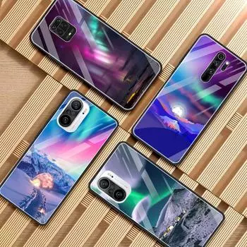Стеклянный чехол для телефона Xiaomi Redmi Note 9S 10 8 Pro 9 K40 7 8T 9C 9A 9T 8A K30Pro, роскошный закаленный чехол Aurora Redmi K30 Pro