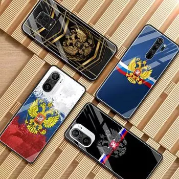 Стеклянный чехол для телефона Xiaomi Redmi Note 9S 10 8 Pro 9 K40 7 8T 9C 9A 9T 8A K30Pro закаленный роскошный чехол с изображением флага России Redmi K30 Pro