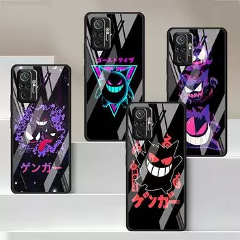 Стеклянный чехол для Xiaomi Poco X3 NFC 11 Lite 11T F3 M3 для Redmi Note 11 10 9 8 Pro 10S 9S 9A 9C, чехол для телефона в стиле аниме Pokemon Gengar Xiaomi Poco F3