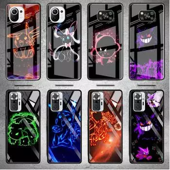 Стеклянный чехол для Xiaomi Poco X3 NFC 11 Lite 11T F3 M3 для Redmi Note 11 10 9 8 Pro 10S 9S 9A 9C, чехол для телефона аниме Pokemon Japan Xiaomi Poco F3