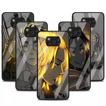 Стеклянный чехол для Xiaomi Poco X3 NFC 11 Lite 11T F3 M3 для Redmi Note 11 10 9 8 Pro 10S 9S 9A 9C, чехол для телефона в стиле аниме Токио Мстители Xiaomi Poco M3