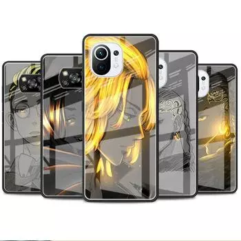 Стеклянный чехол для Xiaomi Poco X3 NFC 11 Lite 11T F3 M3 для Redmi Note 11 10 9 8 Pro 10S 9S 9A 9C, чехол для телефона в стиле аниме Токио Мстители Xiaomi Poco M3