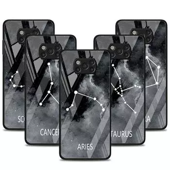 Стеклянный чехол для Xiaomi Poco X3 NFC 11 Lite 11T F3 M3 для Redmi Note 11 10 9 8 Pro 10S 9S 9A 9C Чехол для телефона Двенадцать созвездий Xiaomi Poco M3