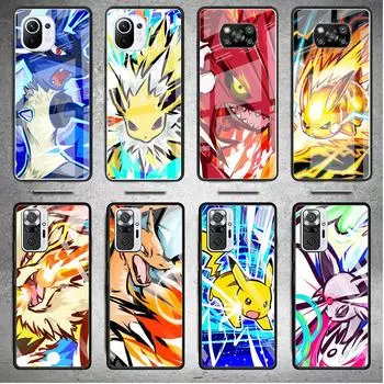 Стеклянный чехол для Xiaomi Poco X3 NFC 11 Lite 11T F3 M3 для Redmi Note 11 10 9 8 Pro 10S 9S 9A 9C чехол для телефона аниме крутой покемон Xiaomi Poco F3