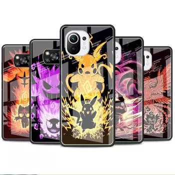 Стеклянный чехол для Xiaomi Poco X3 NFC 11 Lite 11T F3 M3 для Redmi Note 11 10 9 8 Pro 10S 9S 9A 9C чехол для телефона Pokemon Pikachu Cool Xiaomi Mi 11