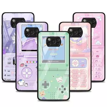 Стеклянный чехол для Xiaomi Poco X3 NFC 11 Lite 11T F3 M3 для Redmi Note 11 10 9 8 Pro 10S 9S 9S 9A 9C, чехол для телефона с мультяшным узором на панели Xiaomi Poco M3