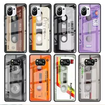 Стеклянный чехол для Xiaomi Poco X3 NFC 11 Lite 11T F3 M3 для Redmi Note 11 10 9 8 Pro 10S 9S 9A, винтажный чехол для телефона, кассета для камеры Redmi Note 9S