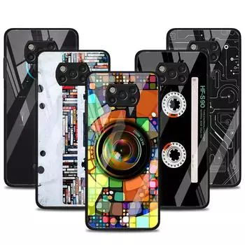 Стеклянный чехол для Xiaomi Poco X3 NFC 11 Lite 11T F3 M3 Redmi Note 11 10 9 8 Pro 10S, чехол для телефона, винтажная кассета в стиле ретро Xiaomi Poco M3