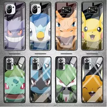 Стеклянный чехол для Xiaomi Poco X3 NFC 11 Lite 11T F3 M3 для Redmi Note 11 10 9 8 Pro 10S 9S 9A 9C, чехол для телефона с милым рисунком покемона Xiaomi Poco F3