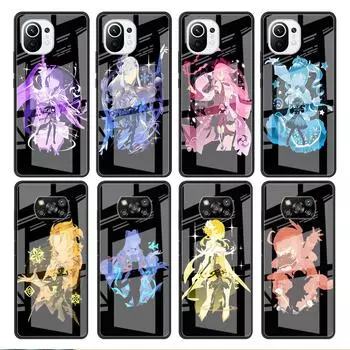 Стеклянный чехол для Xiaomi Poco X3 NFC 11 Lite 11T F3 M3 для Redmi Note 11 10 9 8 Pro 10S 9S 9A 9C, чехол для телефона Genshin Impact Cool Redmi Note 9S