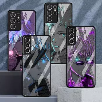 Стеклянный чехол Jujutsu Kaisen для Samsung Galaxy S22 S20 FE S21 Plus, чехол для телефона S10 5G S9 Note 20 Ultra 10 Lite Shell Samsung S22 Ultra 5G