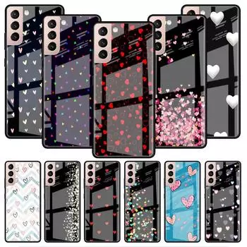 Стеклянный чехол LOVE Heart для Samsung Galaxy S22 S20 FE S21 Plus, чехол для телефона S10 5G S9 Note 20 Ultra 10 Lite Shell Samsung S22 Ultra 5G