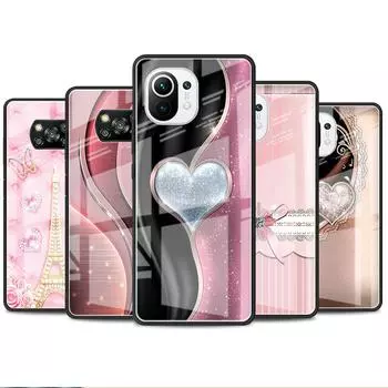 Стеклянный чехол с бантом для Xiaomi Poco X3 NFC 11 Lite 11T F3 M3 для Redmi Note 11 10 9 8 Pro 10S 9S 9A 9C, чехол для телефона Xiaomi Poco M3