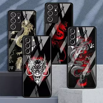 Стеклянный чехол с изображением дракона для Samsung Galaxy S22 S20 FE S21 Plus, чехол для телефона S10 5G S9 Note 20 Ultra 10 Lite Shell Samsung S22 Ultra 5G