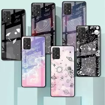 Стеклянный чехол с космической планетой для Samsung Galaxy A52 A71 A50 A51 A70 A21s A31 A72 A10 A12 A30 A22 5G, чехол для телефона Samsung A53 5G