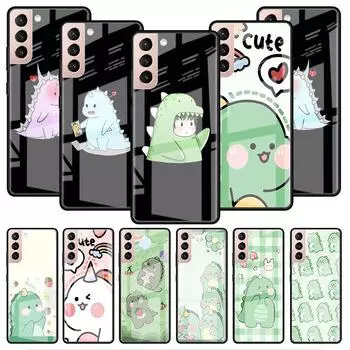 Стеклянный чехол с рисунком динозавра для Samsung Galaxy S22 S20 FE S21 Plus, чехол для телефона S10 5G S9 Note 20 Ultra 10 Lite Shell Samsung S22 Ultra 5G