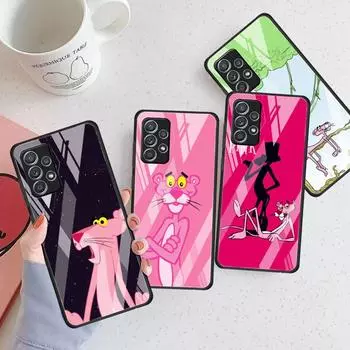 Стеклянный чехол с рисунком Розовой Пантеры для Samsung Galaxy A52 A32 A51 A12 A22 A21s A50 A71 A53 A70 A31 A33 A72 A10, закаленный чехол для телефона Samsung A10