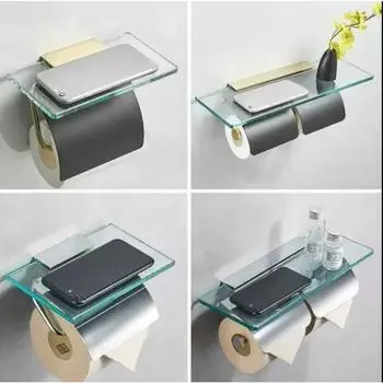 Стеклянный держатель для туалетной бумаги, подставка для туалетной бумаги, подставка для рулонов туалетной бумаги, двухцелевой держатель для рулонов туалетной бумаги