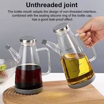 Стеклянный диспенсер для масла с носиком без капель 550/750/1000 мл Большая емкость для масла Термостойкий диспенсер для масла и уксуса Контейнер Бутылки для кухни 750ML 1pc