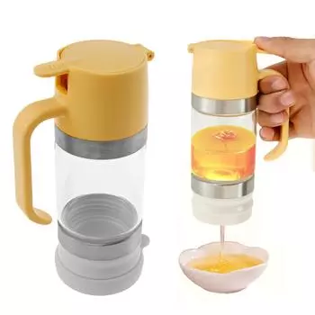 Стеклянный диспенсер для меда с ручкой, банка для масла без капель, графин для барбекю, кухни, выпечки, жарки, пикника, многофункциональный диспенсер для кленового сиропа