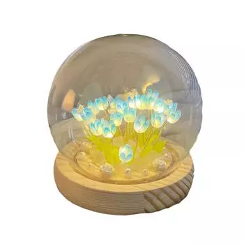 Стеклянный DIY тюльпаны ночник романтическое и изысканное украшение для спальни мини тюльпаны цветок свет розовый