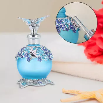 Стеклянный флакон для духов 25 мл, герметичный, портативный, многоразовый, для эфирного масла для путешествий, пустой, капельный синий