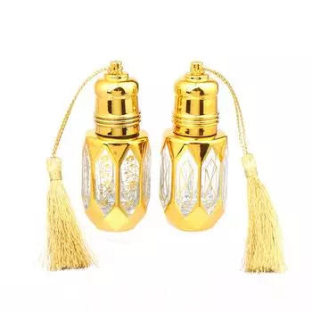 Стеклянный флакон-ролл на мини-контейнере для эфирных масел, переносной флакон для духов, винтажный бронзовый золотой, пустой, многоразовый флакон с пшеницей