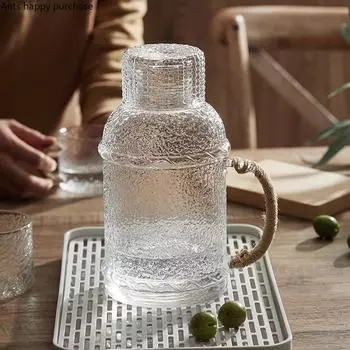 Стеклянный холодный чайник, большой емкости кувшин для сока, стеклянная бутылка, чайник, чашка для воды, набор, высокотемпературный чайник, бутылка для воды 2.0L