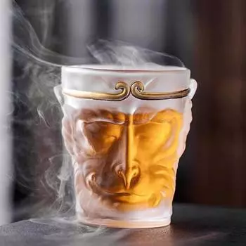 Стеклянный хрустальный бокал Wukong, коктейльная кружка Great Holy Ghost, расписанная вручную мультяшная рюмка, бытовая чайная чашка Kung Fu Glacier Master 120ml