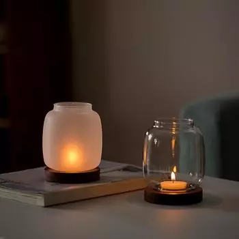Стеклянный художественный ветрозащитный дизайн уникальный подсвечник атмосфера свеча чашка настольные деревянные украшения стеклянная крышка декоративный домашний декор