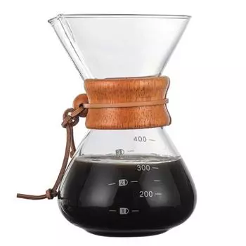 Стеклянный кофейник на 400 мл, термостойкий эспрессо над кофеваркой-перколятором A прозрачный
