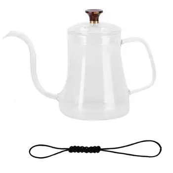Стеклянный кофейник с лебединой шеей, тонкий чайник, ручная кофеварка, чайник для заваривания(600 мл )