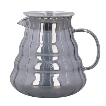 Стеклянный кофейный сервиз, гальванизированный серый полосатый стеклянный графин для кофе, кофейник с ручным капельным дозатором L