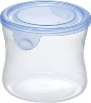 Стеклянный контейнер для хранения iwaki Aqua Blue Round SS 240 мл Упаковка Диапазон термостойкий & KBT7400-BLN синий
