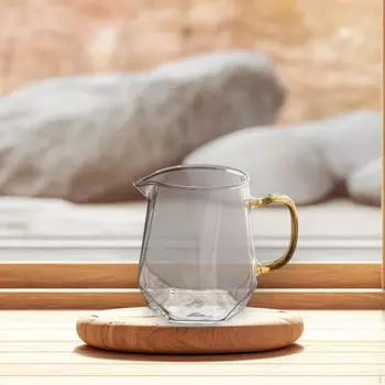 Стеклянный кувшин для сливок, прозрачная чашка для чая, вспениватель молока 300ml
