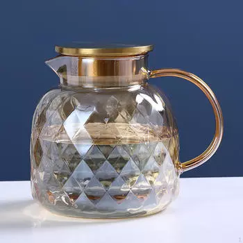 Стеклянный кувшин, графин для воды с крышкой, герметичный, легко очищаемый, многофункциональный кувшин, чайник, чайник 1.8L
