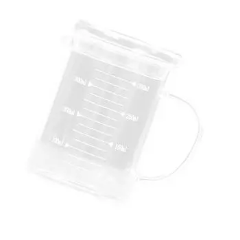 Стеклянный мерный стакан с крышкой и ручкой многофункциональный для кухни