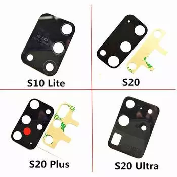 Стеклянный объектив задней камеры с наклейкой для Samsung Galaxy S10 Lite S20 Plus Ultra