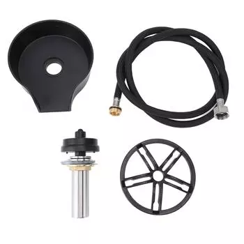 Стеклянный ополаскиватель для раковины G1/2 Наружная резьба Автоматическое вращение Мойка чашек с выдвижной распылительной головкой для EU Type 3/8 Hose чёрный