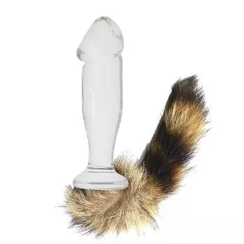 Стеклянный пенис Анальная пробка Хвост Пара Страсть Анальная стимуляция Задний двор Мастурбация Секс-игрушки Секс-инструменты для игр Transparent Color