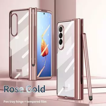 Стеклянный пленочный чехол для полной защиты тела для Samsung Galaxy Z Fold 4 5g Fold3 Fold4 Fold2 Fold 3 2 S, защитный чехол для держателя ручки for Galaxy Z Fold 3 синий