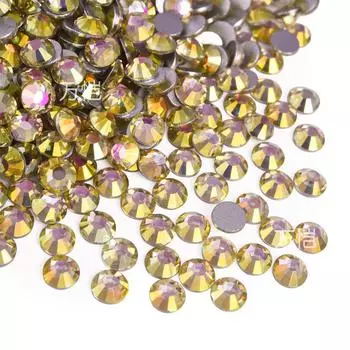 Стеклянный плоский бриллиант, круглый хрустальный маникюрный бриллиант, чехол для мобильного телефона со стразами своими руками, декоративные аксессуары с хрустальными наклейками и бриллиантами. SS6 (diameter 1.9-2) 1440 pcs/bag